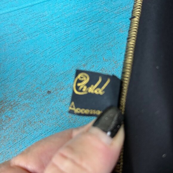 Tammy Child Scarf Silk and Organza Cornflower Black & Gold - Picture 4 of 7